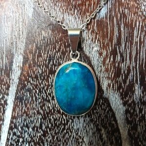 Apatite Pendant Necklace .925